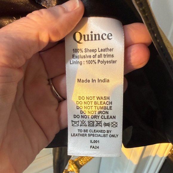 NWT Quince Women’s Washed Leather Biker Jacket – Black – Size Small - Picture 10 of 16